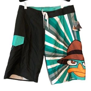Phineas and Ferb men's swim trunks